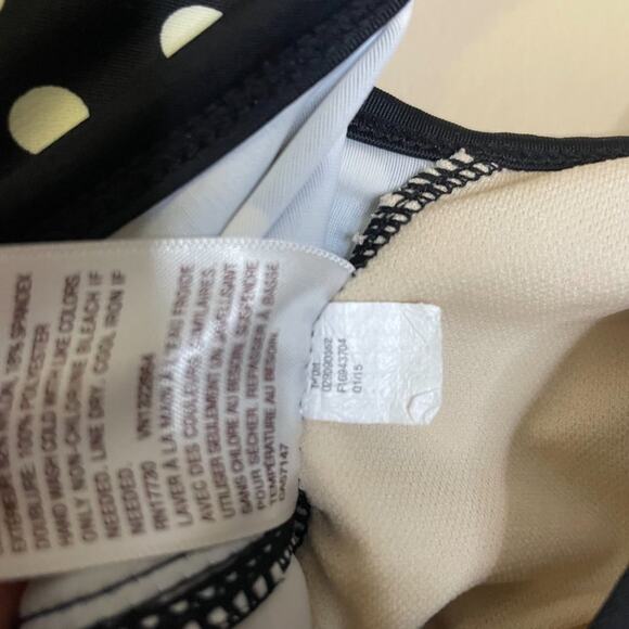 Liz Lange Maternity Swim Tank Black and White Polka Dot Medium - Picture 4 of 5